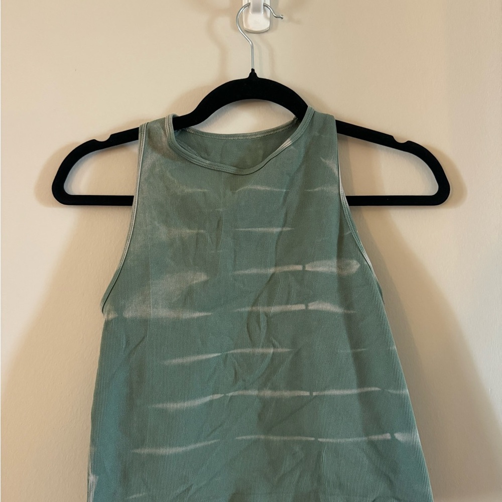 Green Tie-Dye Sleeveless Top